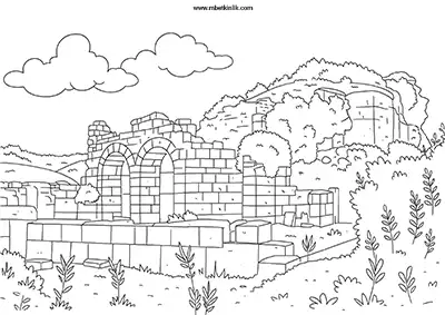 Burdur Kremna Antik Kenti Boyama Sayfası