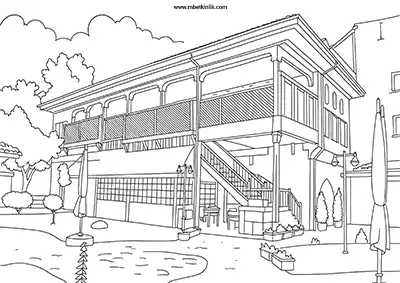 Burdur Taş Oda Konağı Boyama Sayfası