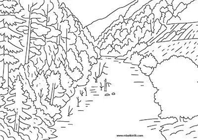 Burdur Karanlıkdere Kanyonu Boyama Sayfası