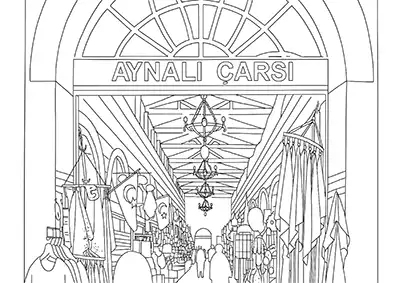 Çanakkale Aynalı Çarşı Boyama Sayfası