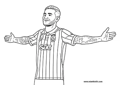 Kollarını Açmış Taraftarı Selamlayan Icardi Boyama Sayfası