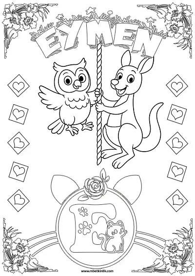 İsimli Hayvan Boyama Sayfası – Eymen