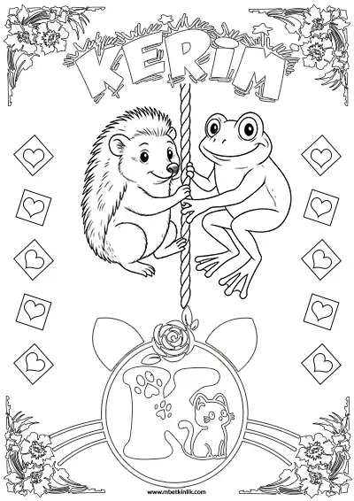 İsimli Hayvan Boyama Sayfası – Kerim