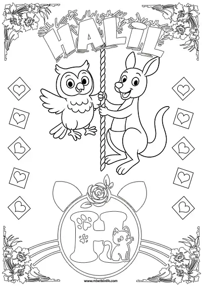 İsimli Hayvan Boyama Sayfası – Halil