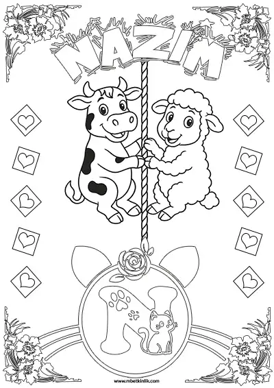 İsimli Hayvan Boyama Sayfası – Nazım