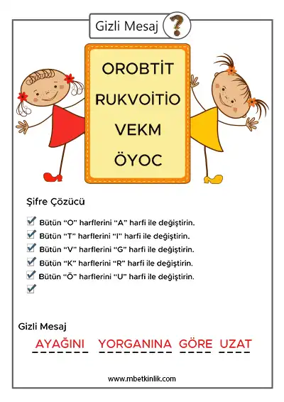 Gizli Mesaj Çözme Etkinliği – 3