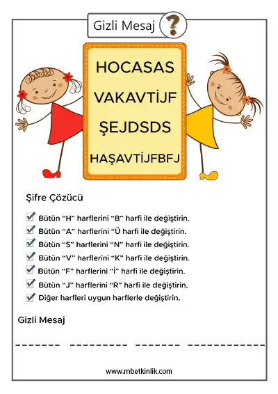 Gizli Mesaj Çözme Etkinliği – 4