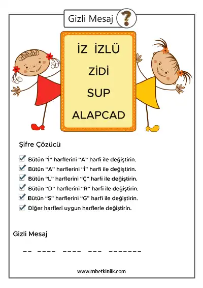Gizli Mesaj Çözme Etkinliği – 5