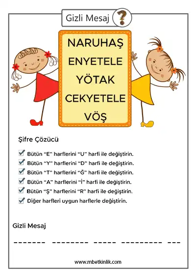 Gizli Mesaj Çözme Etkinliği – 7