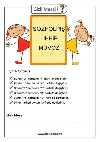 Gizli Mesaj Çözme Etkinliği – 8