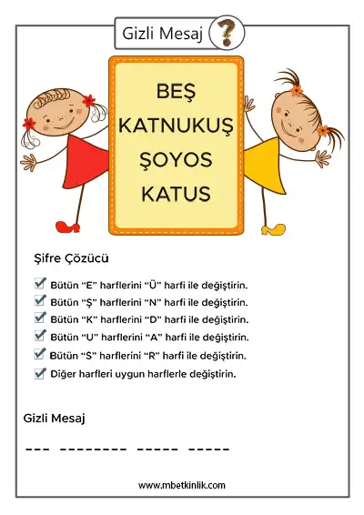 Gizli Mesaj Çözme Etkinliği – 12