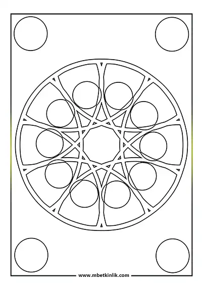 Kolay Mandala Boyama Sayfası – Yıldız Motifi ve Daire Deseni