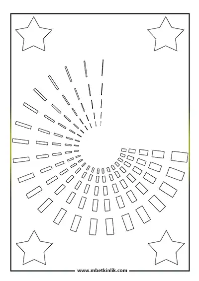 Kolay Mandala Boyama Sayfası – Yıldız Patlaması