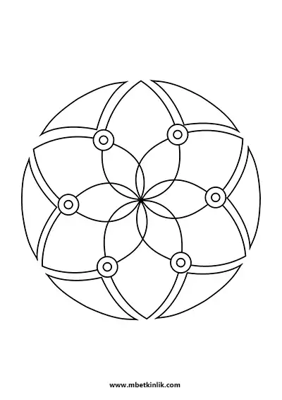 Kolay Mandala Boyama Sayfası – Futbol Topu Deseni