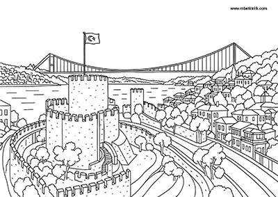 İstanbul Anadolu Hisarı Boyama Sayfası