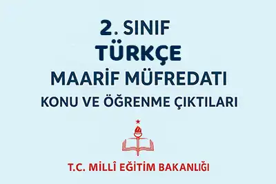 2. Sınıf Türkçe Maarif Müfredatı Konuları ve Öğrenme Çıktıları