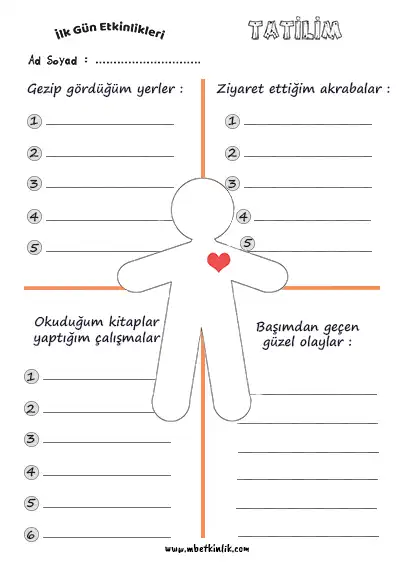 2. Sınıf Tatil Dönüşü Etkinliği – Tatilim