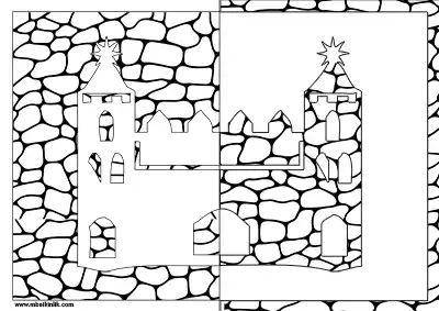 Şatolu Simetrik Sanat Boyama Sayfası