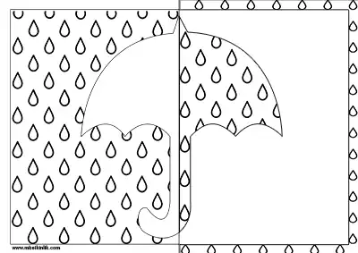 Şemsiyeli Simetrik Sanat Boyama Sayfası