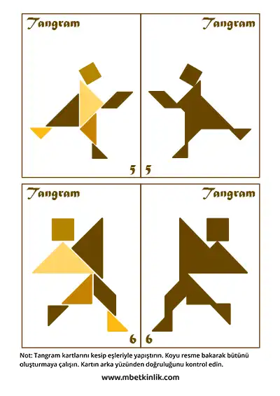 Tangram Kartları – Dinamik Koşan ve Yürüyen İnsanlar (5-6)
