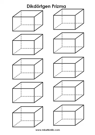 2. Sınıf Matematik – Dikdörtgen Prizma Şablonları