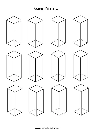 2. Sınıf Matematik – Kare Prizma Şablonları