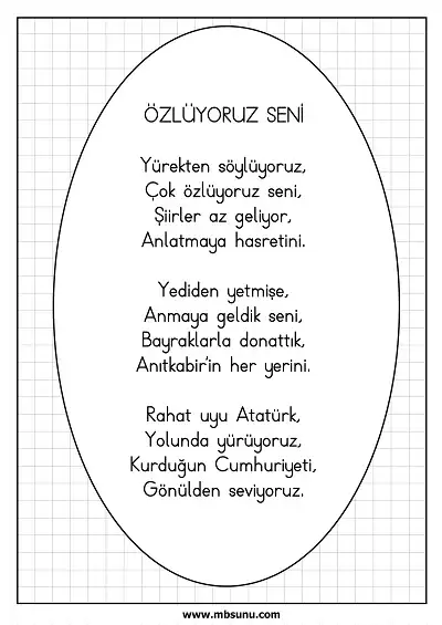 Atatürk Haftası Şiirleri – Süslemeli Pano Seti