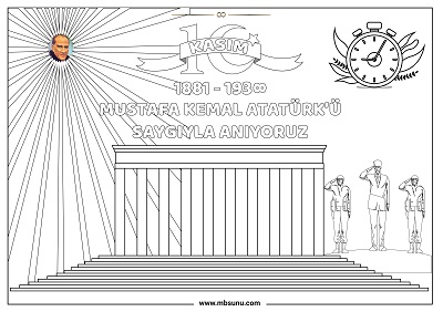 10 Kasım Atatürk’ü Anma Boyama Sayfası