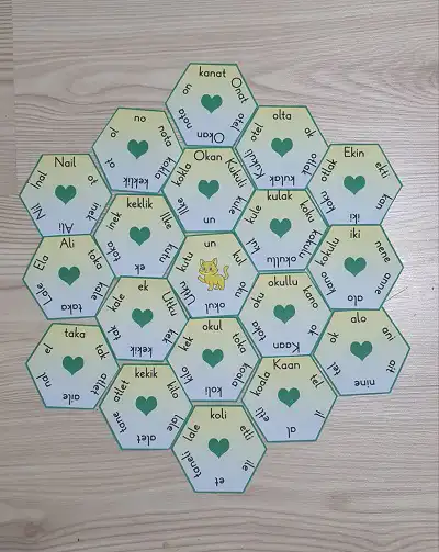 1.Sınıf Eğlenceli Sözcük Peteği (U Sesine Kadar)