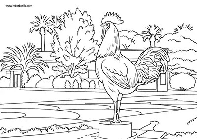 Denizli Horoz Heykeli Boyama Sayfası