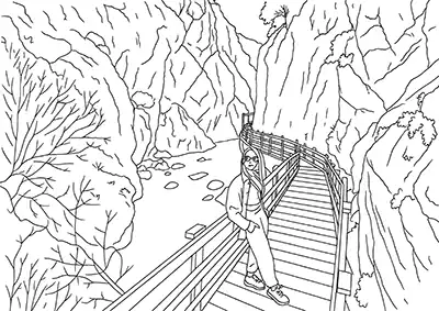 Denizli Kısık Kanyonu Boyama Sayfası