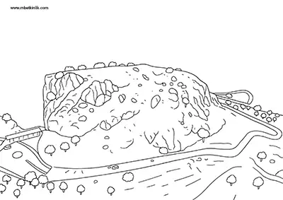 Diyarbakır Makam Dağı (Zülküf Dağı) Boyama Sayfası