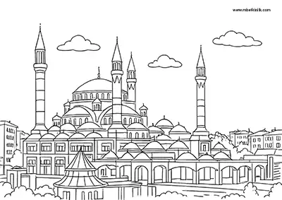 Diyarbakır Selahaddin Eyyubi Camii (Silvan Ulu Camii) Boyama Sayfası