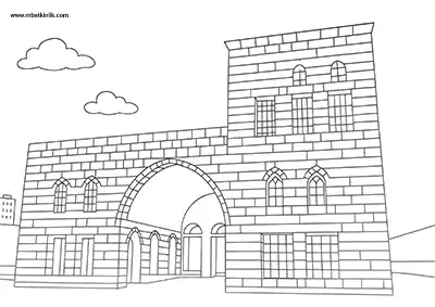 Diyarbakır Erdebil Köşkü Boyama Sayfası