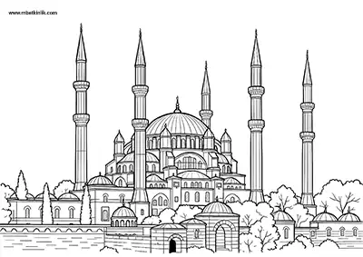 Edirne Selimiye Camii ve Külliyesi Boyama Sayfası