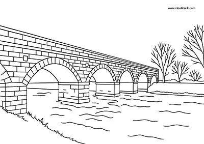 Edirne Gazimihal Köprüsü (Eskikadın) Boyama Sayfası