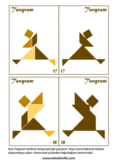 Tangram Kartları – Koşuya Başlayan İnsan Figürleri (17-18)