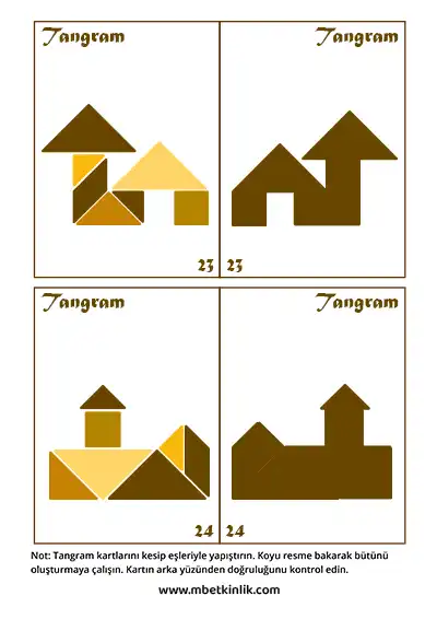 Tangram Kartları – Ev ve Yapı Şekilleri (23-24)