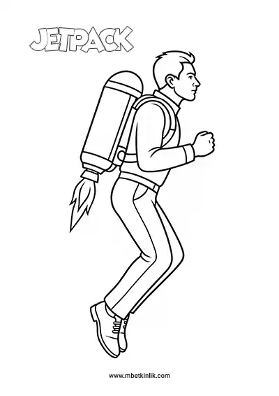 Hava Yolu Taşıtı: Jetpack Boyama Sayfası