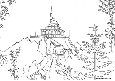 Rize Kıble Dağı Camii Boyama Sayfası
