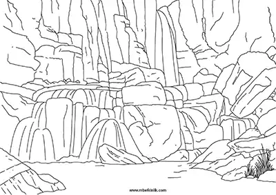 Bingöl Çır Şelalesi Boyama Sayfası