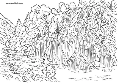 Giresun Kuzalan Şelalesi Boyama Sayfası