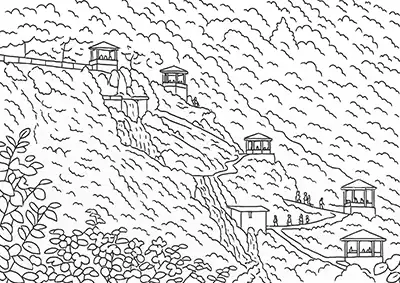 Giresun Yedi Değirmenler Tabiat Parkı Boyama Sayfası