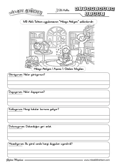 Hikaye Atölyem - 26.Hafta (Kitapların Sırrı) Şablonları