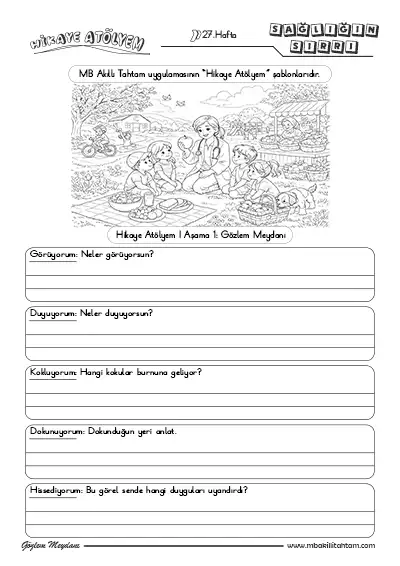 Hikaye Atölyem - 27.Hafta (Sağlığın Sırrı) Şablonları