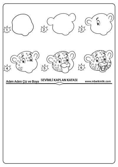 Sevimli Kaplan Kafası – Adım Adım Çiz ve Boya Etkinliği