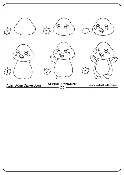 Sevimli Penguen – Adım Adım Çiz ve Boya Etkinliği