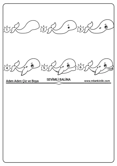 Sevimli Balina – Adım Adım Çiz ve Boya Etkinliği