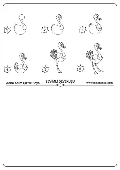 Sevimli Devekuşu – Adım Adım Çiz ve Boya Etkinliği