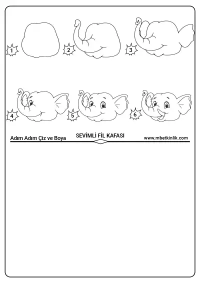 Sevimli Fil Kafası – Adım Adım Çiz ve Boya Etkinliği